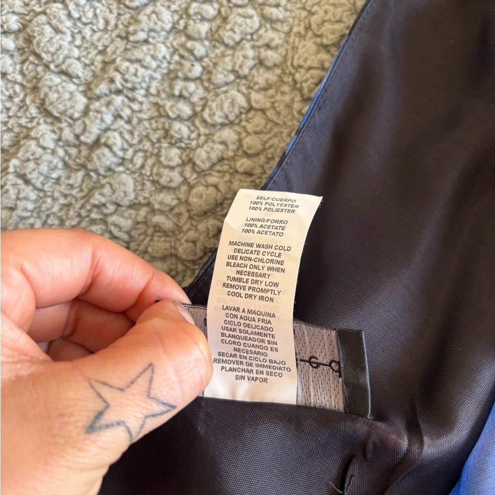 Connected Apparel Blue Floral Fit-and-Flare Dress - Picture 3 of 14